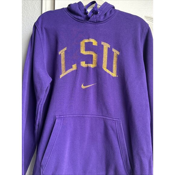 LSU Tigers Nike Hoodie Sweatshirt Purple Yellow Size Large - Picture 2 of 6